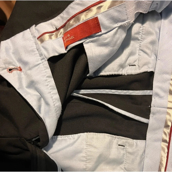 Louis Raphael 34, Rosso, men’s high rise, pocket pleated button zip clasp, pants - Picture 6 of 7